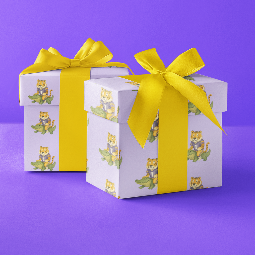 lsu cajun wrapping paper, louisiana wrapping paper 