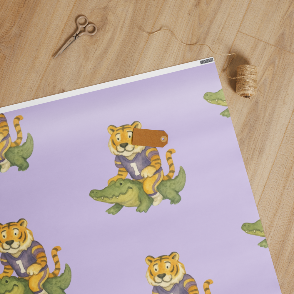 Cajun Tigers Wrapping paper roll